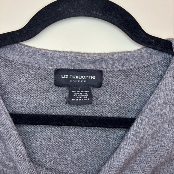 Liz Claiborne Career Metallic Knit Long Sleeve Top – Size L - Picture 5 of 8